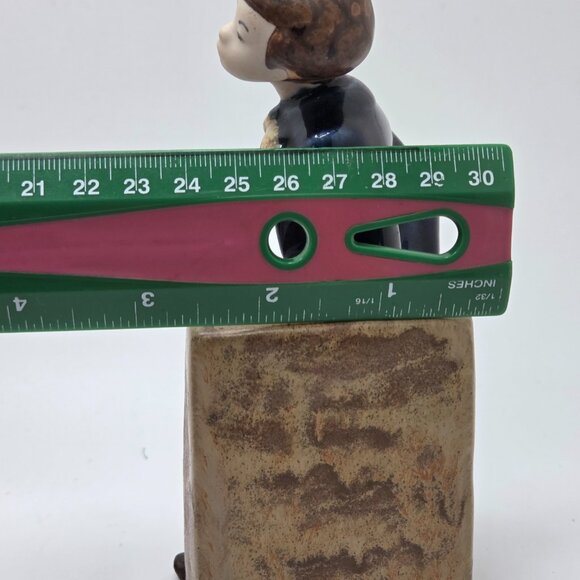 Vintage Hummelwerk Rex Valencia Spain Figurine Boy Cobalt Blue Leaning Porcelain - Picture 11 of 12